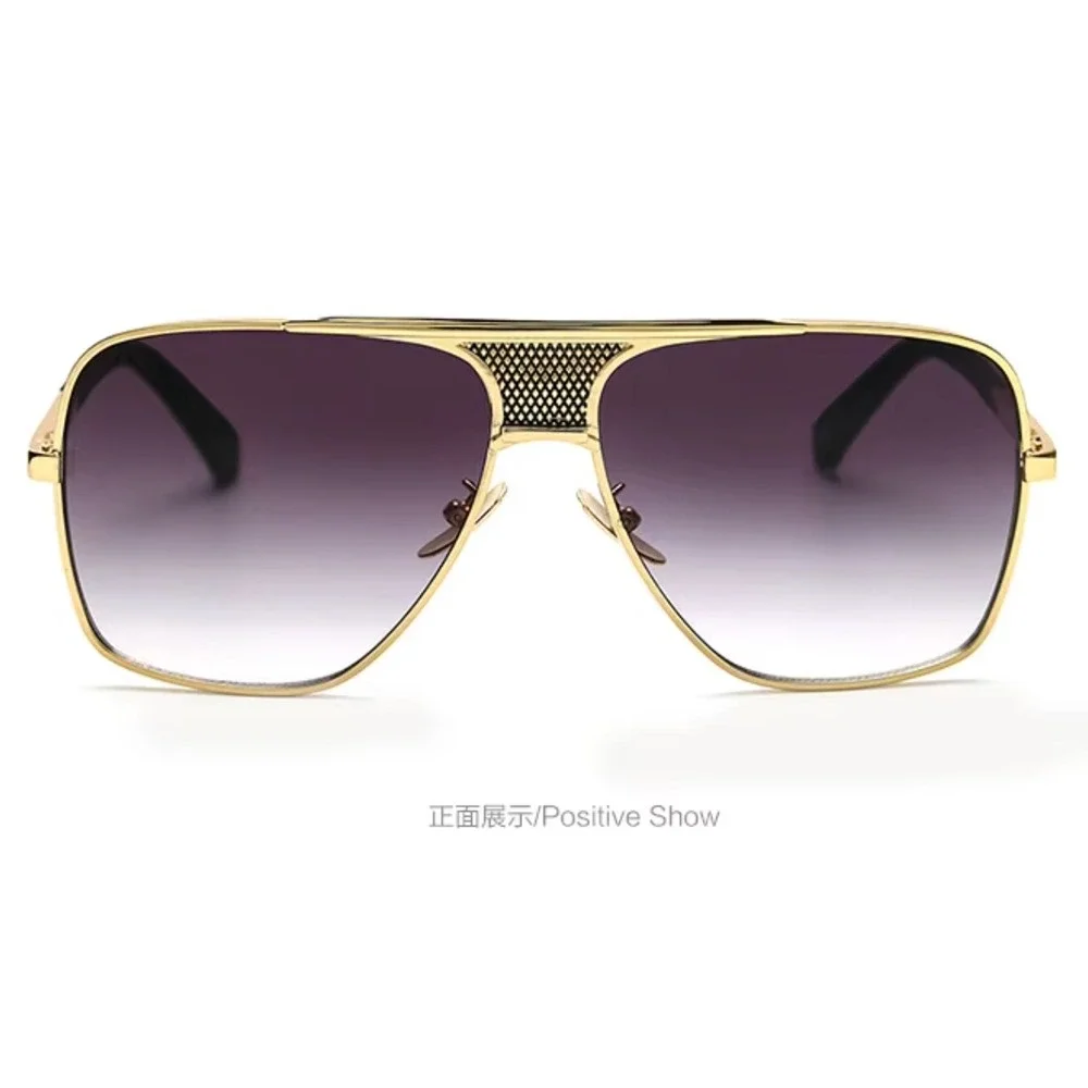Classic Fashion Square Metal Alloy Frame Gradient‎ Sunglasses Men Design Aviator